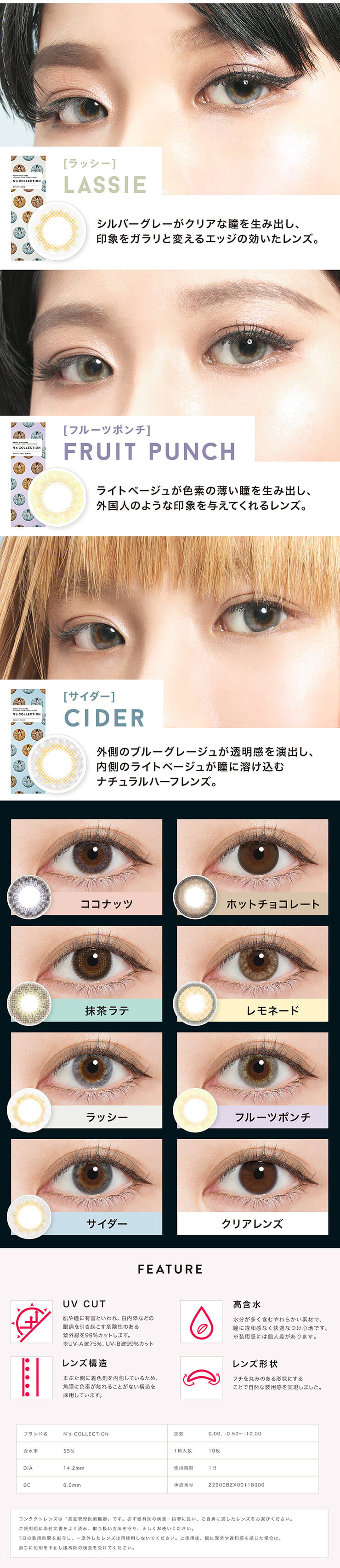 N S Collection Color Contacts 1 Day Prescription No Prescription 10 Lenses Dokodemo