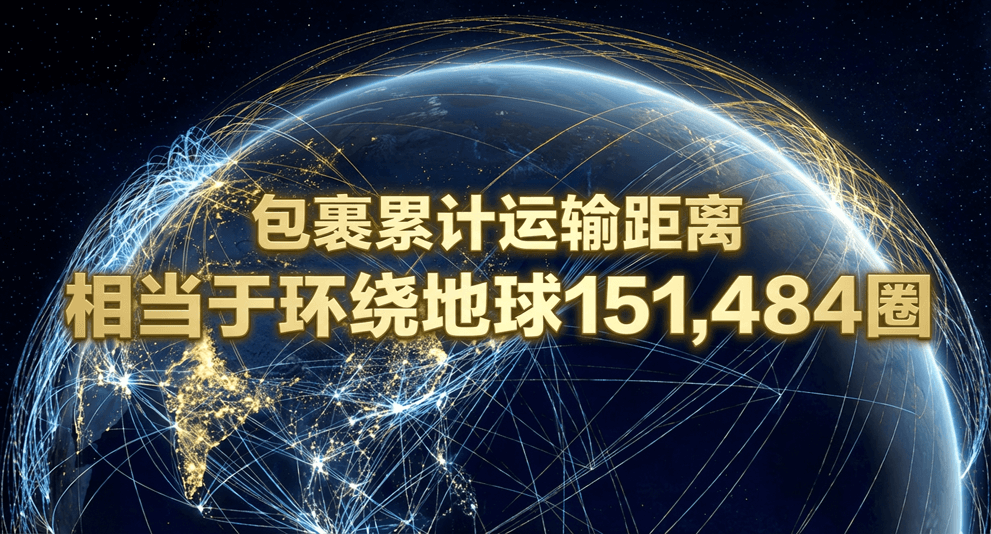 荷物の総移動距離は地球151,484周分