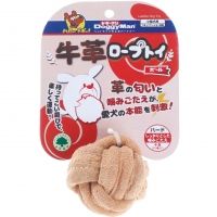 Doggyman Cowhide Rope Toy Ball 1 piece