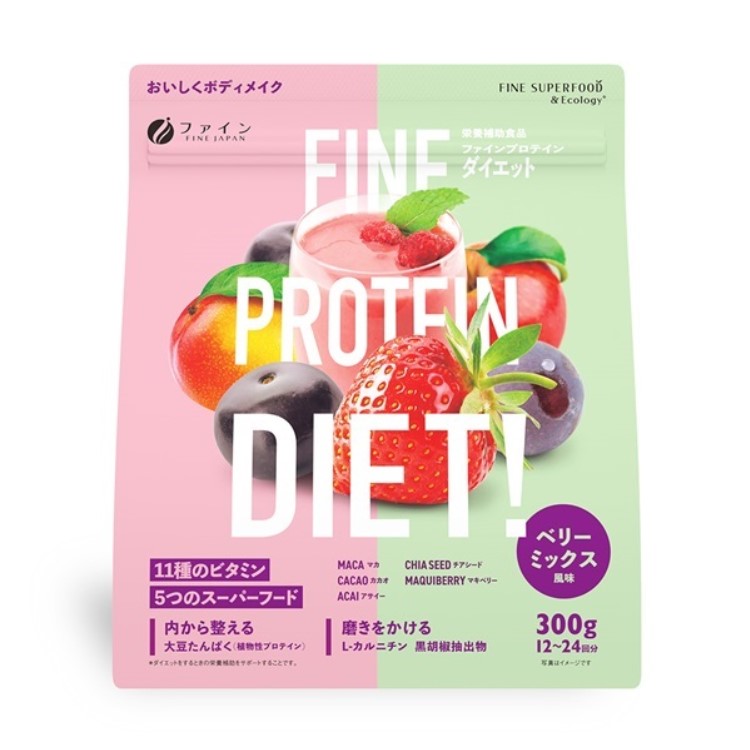 Fine Japan Protein Diet Berry Mix Flavor 300g ｜ DOKODEMO