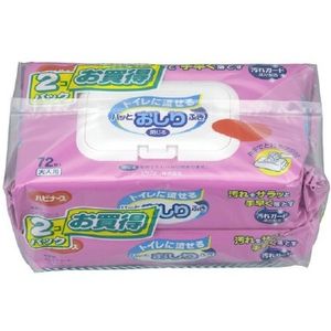 Package and wipes that can be flowed in Pigeon toilet 72 sheets x2