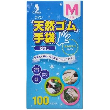퀸 천연 고무 장갑 M 100매