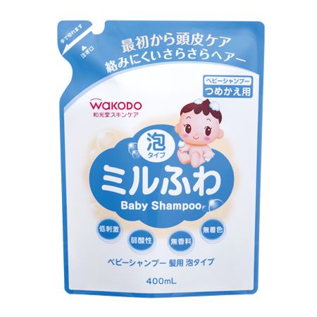 Milfuwa Baby Shampoo for Hair, Foam Type, Refill, 400ml