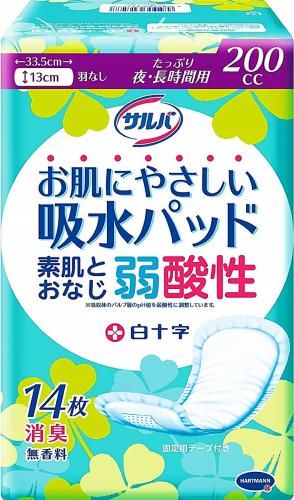 Salva your skin water-absorbent pad 200cc plenty of night input 14-sheet for a long time friendly