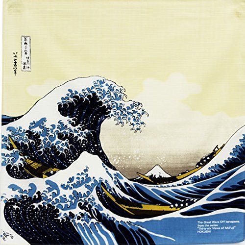 日貨 棉質風呂敷北齋 奈米浦 50×50cm No102