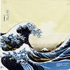 일본 전통 잡화 면 보자기 호쿠사이 파도 그림 50×50cm No102
