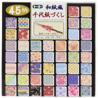 和紙風千代紙組合 15×15cm 45色入 180張