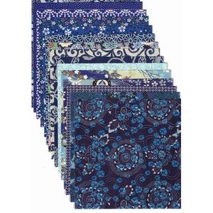 Japanese paper exchange Kiyoshi Chiyogami Yuzen Japanese paper 15cm × 15cm 15 pattern, 15 pieces blue