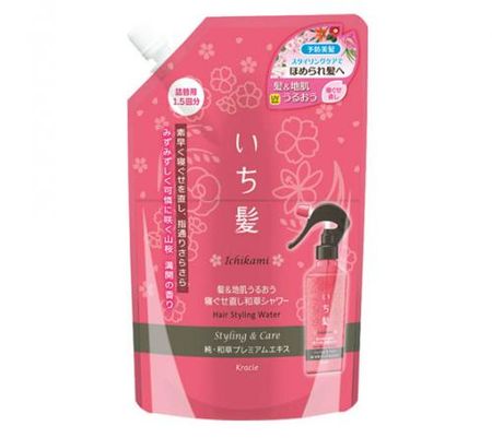 Ichikami 头发和头皮保湿护发定型草本沐浴露补充装 375ml
