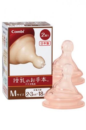 teteo Bottle Nipples "Breastfeeding Model", M Size, 2-Pack