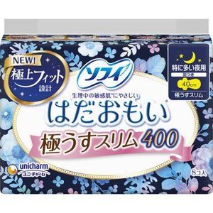 ソフィ はだおもい極うすスリム400 特に多い夜用 羽つき 40cm 8個入