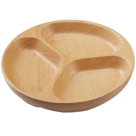 Maruju Beech Round Plate 3 Compartments 12 3V4-10