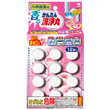 Fragrant Easy Cleaning Pills Peach Scent 12 Tablets