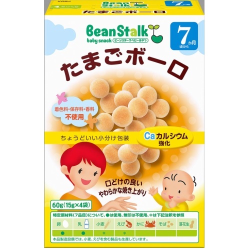 雪印 BeanStalk Bean Stalk 嬰兒輔食 雞蛋奶球(15Gx4袋)
