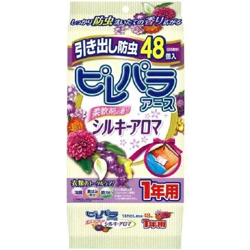 Earth Chemical Deodorizing Pirepara Earth 1-year insect repellent for drawers and clothing cases (48 pieces) Silky Aroma scent