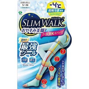 SLIM WALK 睡眠美腿涼感美臀壓力褲 淺藍色 S-M號