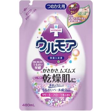 アース製薬 保湿入浴液ウルモア つめかえ用 480ML クリーミーフローラルの香り