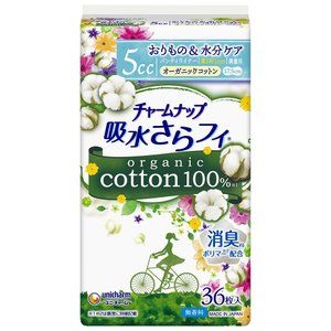 Unicharm Cha - Munappu water further Fi organic cotton 100% pantiliners - trace for unscented 36 pieces