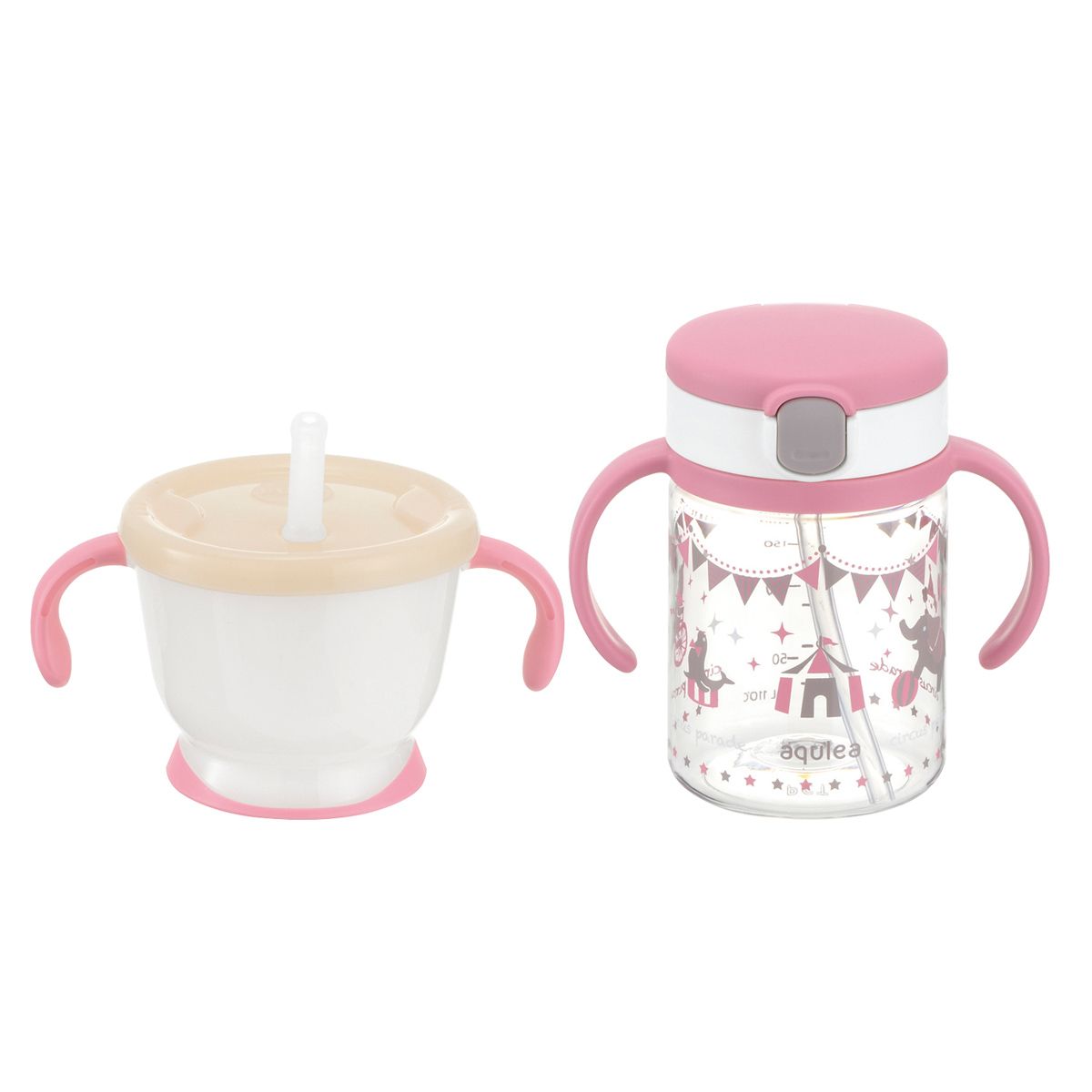 Aquila suddenly straw mug set R pink