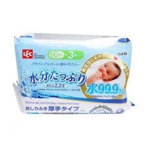 물 99.9% 함유 촉촉한 엉덩이 물티슈 두꺼운 타입 60매입×3개입 패키지