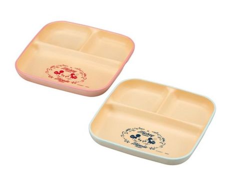 Kano Square Lunch Plate Pair Mickey & Minnie
