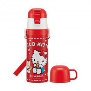 Skater Hello Kitty Cookie 超轻巧紧凑型 2WAY 不锈钢水壶 SKDC4