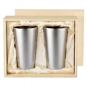 ASAHI Titanium Double Tumbler 240mL 2pc Set TW-6