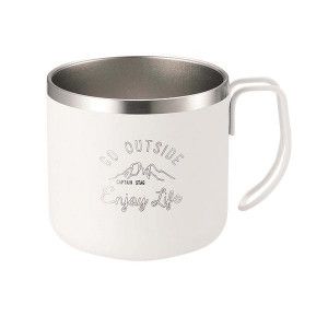 CAPTAIN STAG Monte 双层不锈钢马克杯 350 白色 UE-3430