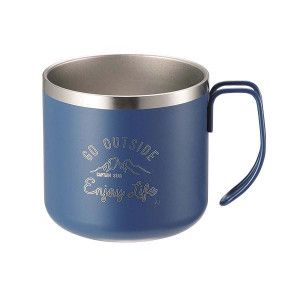 CAPTAIN STAG Monte 双层不锈钢马克杯 350 蓝色 UE-3433
