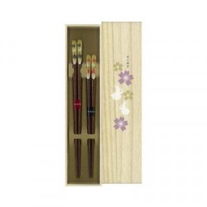 Ishida Isso chopsticks auspicious paulownia box couple Hashiraku rabbit 23cm · 20.5cm 39289