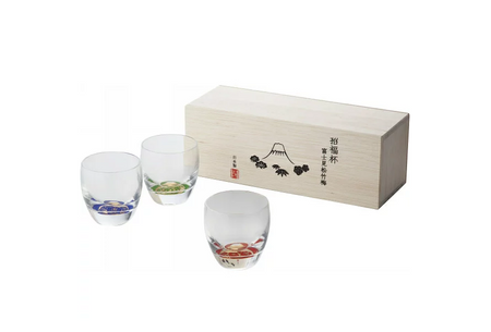 쇼후쿠 사케잔 후지미 송죽매 잔 3종 세트 100ml