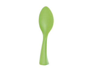 Myrna stand lunch rice scoop green