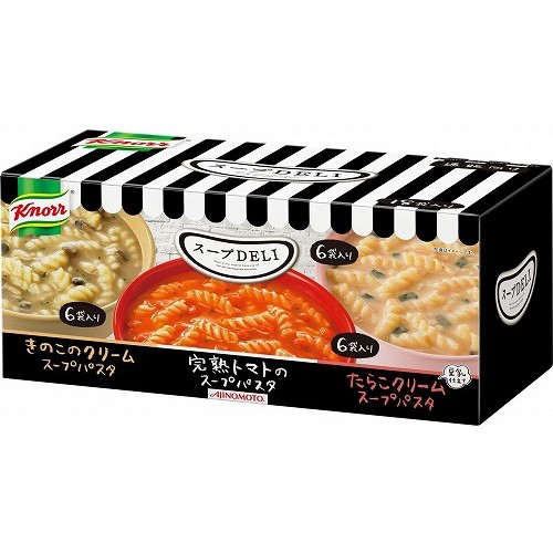 AJINOMOTO 味之素Knorr 克諾爾湯DELI品種箱18袋輸入番茄/蘑菇/鱈魚子