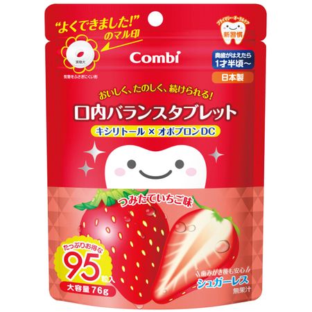 Combi tetao 口腔平衡錠片 木糖醇×OvoPron DC 累積草莓口味 95粒裝