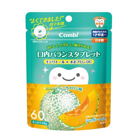 Combi tetao 口腔平衡錠片 木糖醇×OvoPron DC 熟成哈密瓜口味 60粒裝