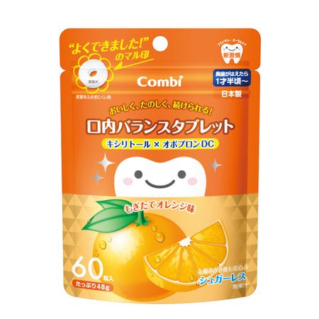 Combi tetao 口腔平衡錠片 木糖醇×OvoPron DC 新鮮橙子口味 60粒裝