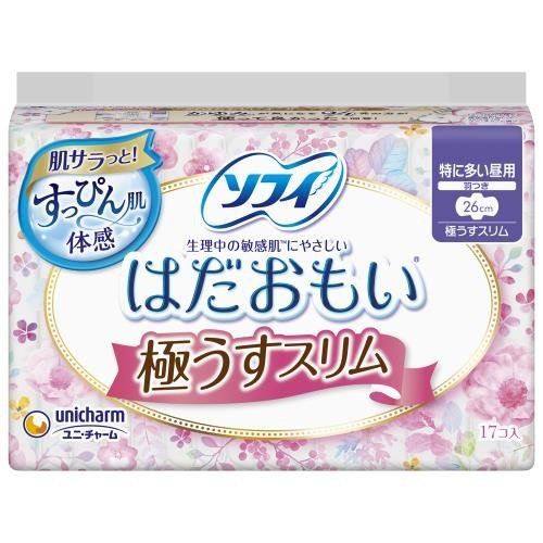 ユニ・チャーム ソフィ はだおもい 極うすスリム 特に多い昼用 羽つき 17個入