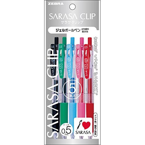 제브라 젤볼펜 사라사 클립 0.5mm 5색 세트 P-JJ15-5A