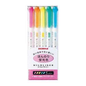 ZEBRA 斑馬 Mildliner 柔色螢光筆 5色組 WKT7-5C 00000804