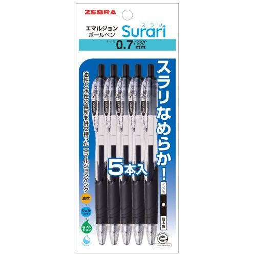 Zebra ballpoint pen oil slurry 0.7 P-BN11-BK5 black five