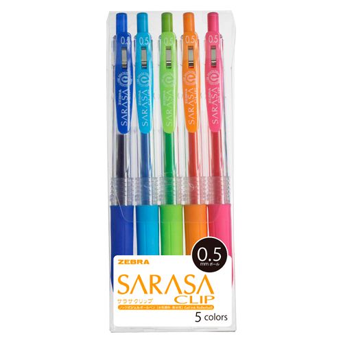 Zebra gel ballpoint pen Sarasa clip 0.5 5 colors JJ15-5CA