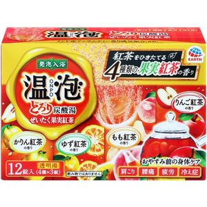 温泡 ONPO 걸쭉 탄산 온천 사치 과일 홍차 45g × 12