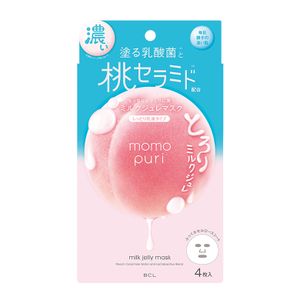 BCL momopuri 촉촉한 농밀 우유 줄레 마스크 4장들이(22mL/1장)