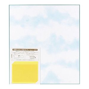 Green color colored paper frame seal with sky pattern 33136006