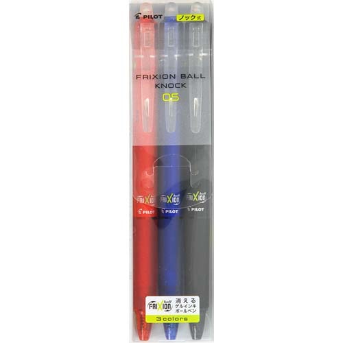 Pilot 百樂文具 百樂（PILOT）Frixion Ball 按壓式擦擦筆 0.5mm 三色組合 LFBK-69EF-3C