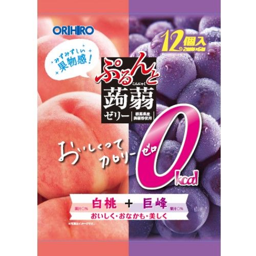 ぷるんと蒟蒻ゼリーゼロ白桃+巨峰 12個