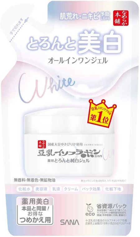 Sana Nameraka Honpo 药用美白浓稠凝胶 (补充装) 100g