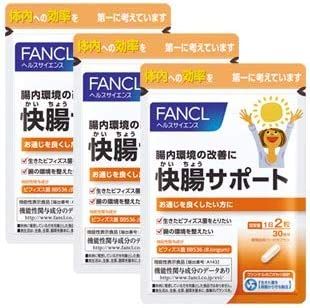 FANCL 쾌장 서포트 약 90일분(덕용 3봉 세트)(60립)×3