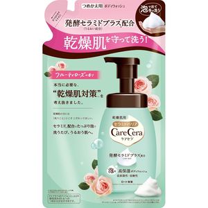 Rohto Pharmaceutical CareCera Foaming Ultra-Moisturizing Body Wash, Fruity Rose Scent (Refill)