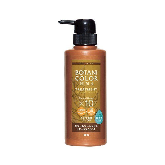 COGIT Motto Botanical Color Hair Treatment (with Henna) - Dark Brown, Pump Dispenser, 300 g